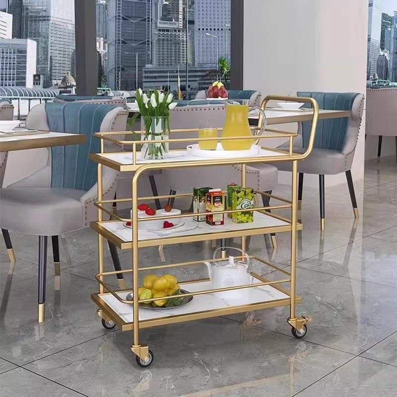 Food Storage In Restaurant - Nordic mobile trolley, high-end storage car,