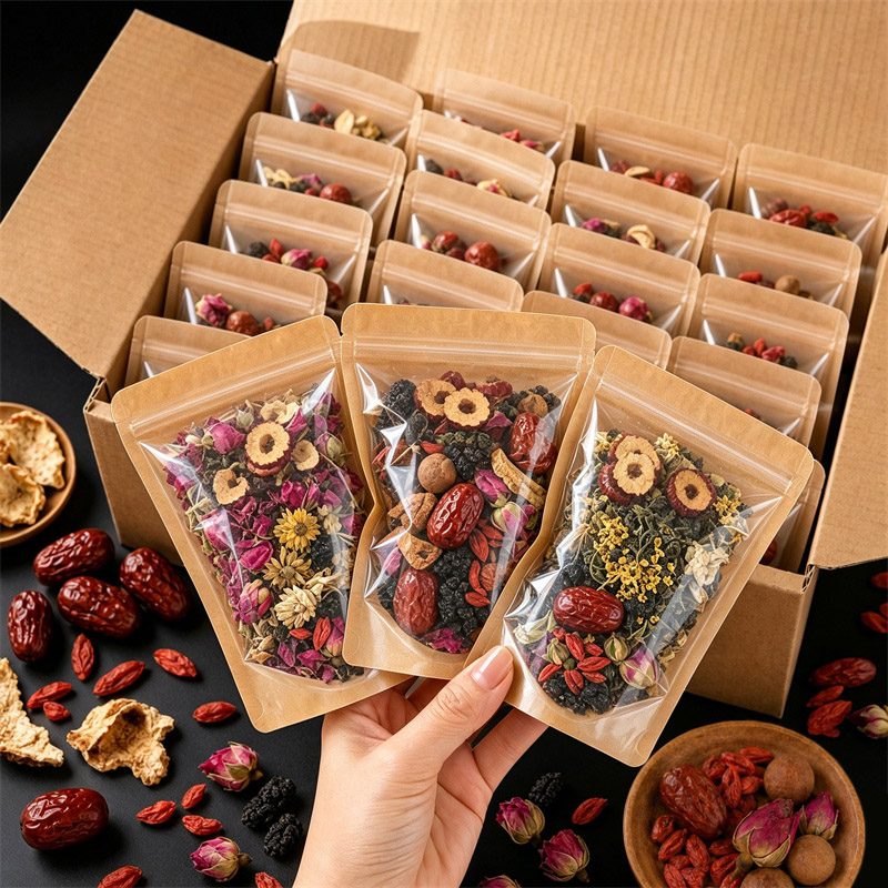 Food Storage Zipper - 100Pcs Clear Kraft Paper Packaging Stand