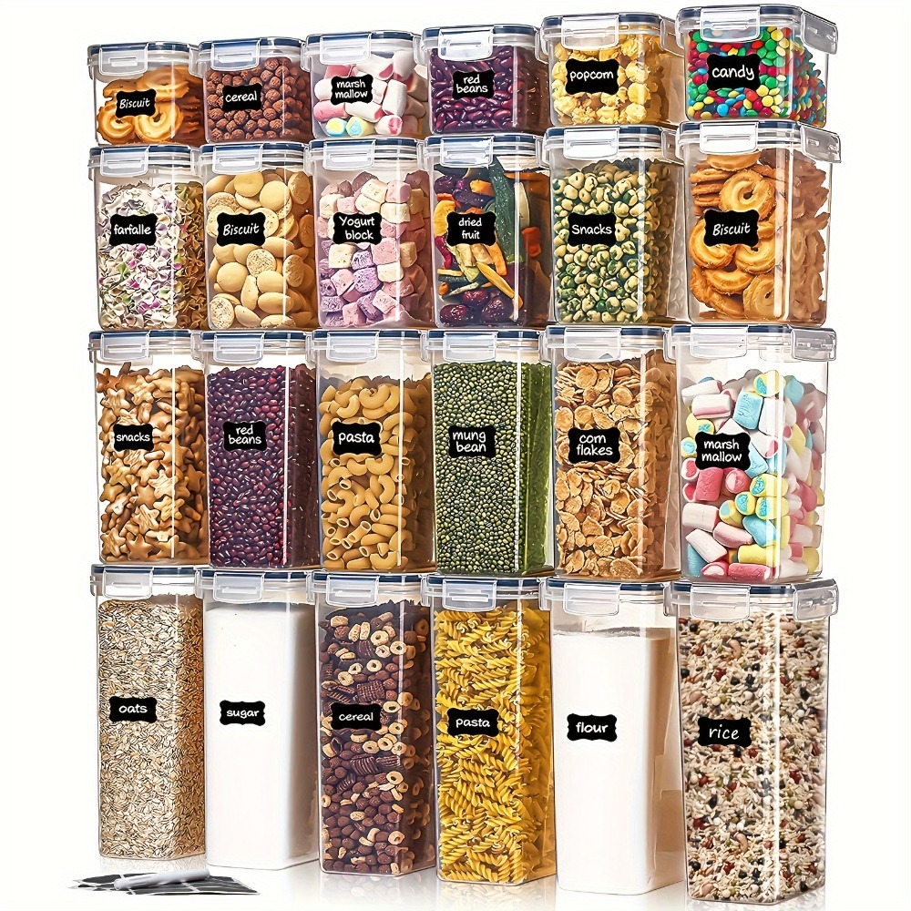 Food Storage Cabinet - 24Pcs Food Storage Containers 12 Boxes