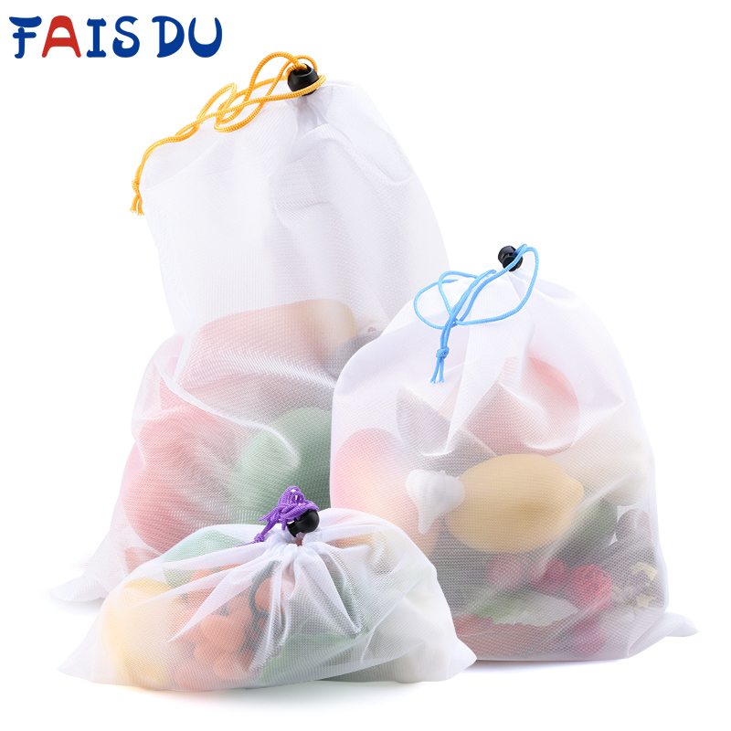 Produce Bag Reusable Mesh - 3/9/15pcs Reusable Vegetable Fruit Mesh Produce