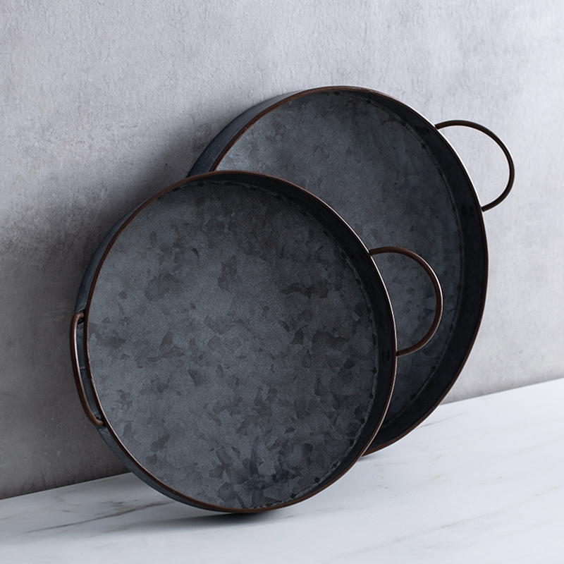 Food Storage In Restaurant - European Retro Round Iron Plate with