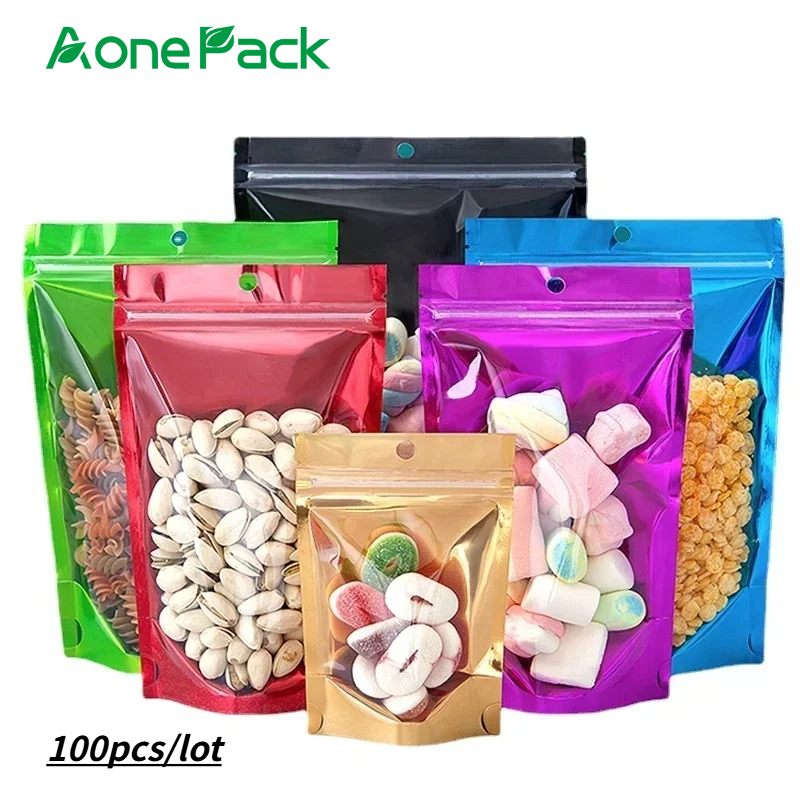 Food Storage In Mylar Bags - 100pcs Resealable Plastic Bags Red Black