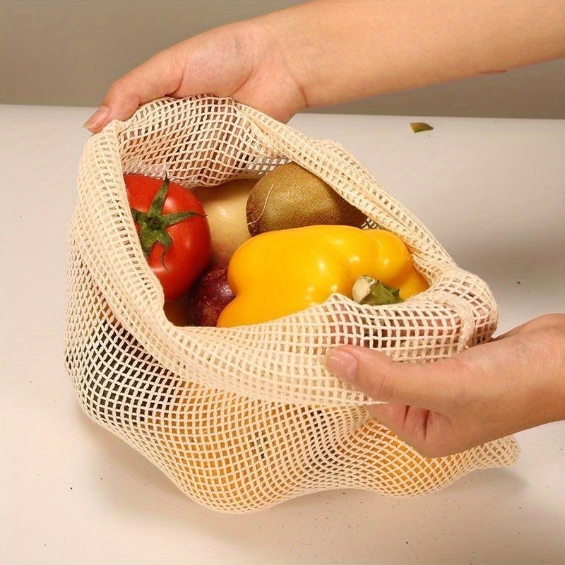 Produce Bag Reusable Mesh - 1pc Cotton Mesh Reusable Produce Bags,