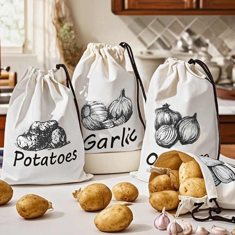 Food Storage Zipper - Potato Onion Garlic Pattern Storage Bag