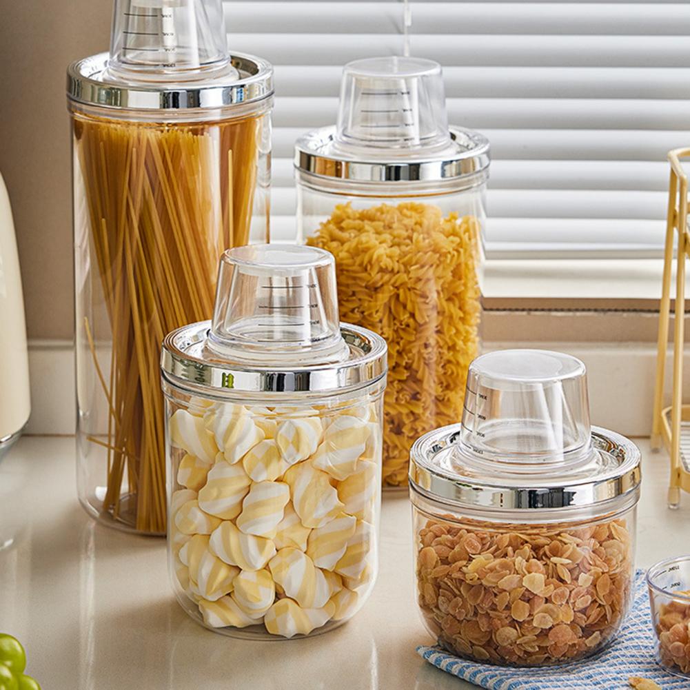 Airtight Cereal Jar - 900/1400/2000/2600ML Sealed Jar Airtight Lid Clear
