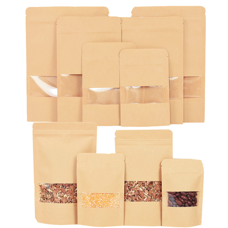 Food Storage Zipper - 20/50pcs Kraft Paper Zip Lock Bags