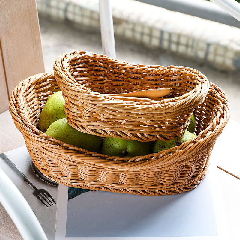 Food Storage In Plants - Oval Rattan Woven Storage Basket Bread