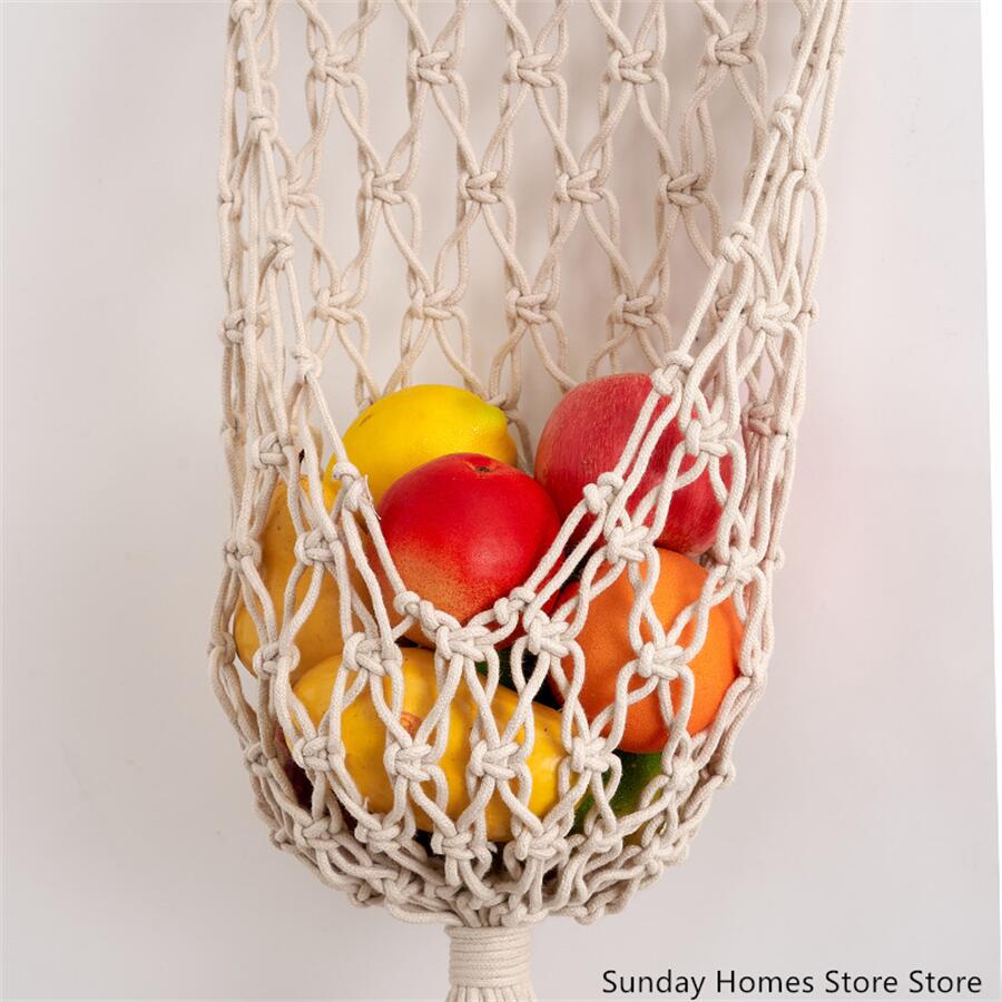 Macrame  Fruit  Storage Basket - огляд і ціна Food Storage Kitchen Cabinet
