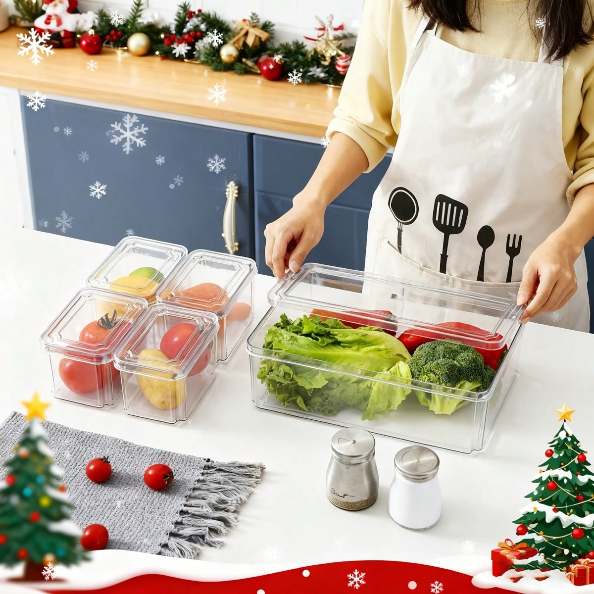 7/14 Pack Stackable Fridge Org - огляд і ціна Food Storage Kitchen Cabinet