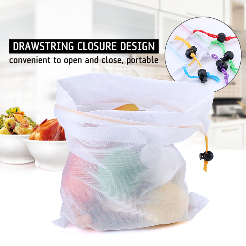 3/9/15pcs Reusable Vegetable F - огляд і ціна Produce Bag Reusable Mesh