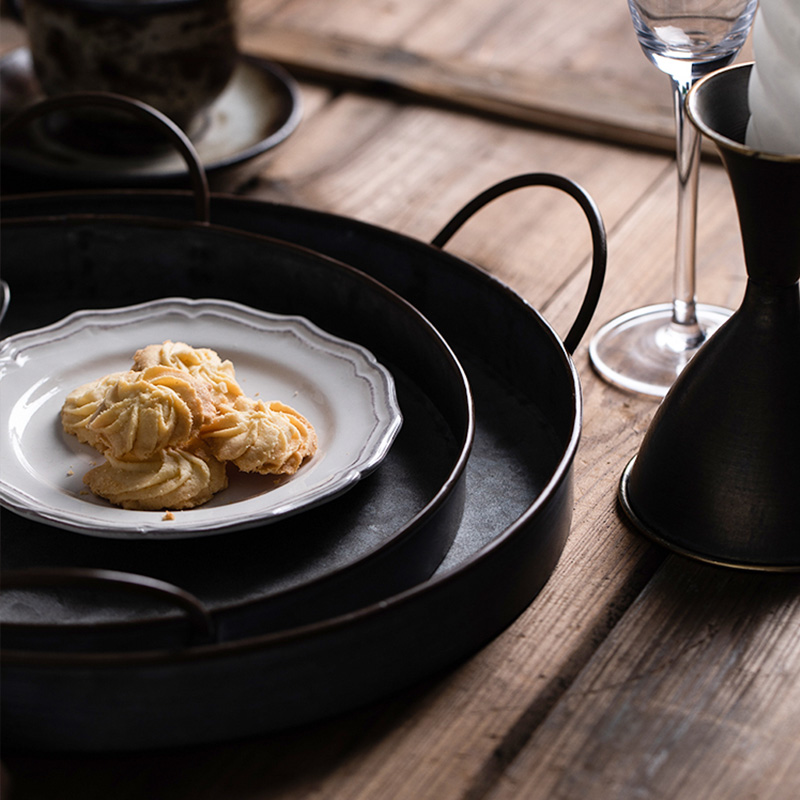 European Retro Round Iron Plat - огляд і ціна Food Storage In Restaurant