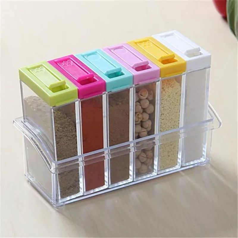 Transparent Seasoning Six Grid - огляд і ціна Food Storage For Room