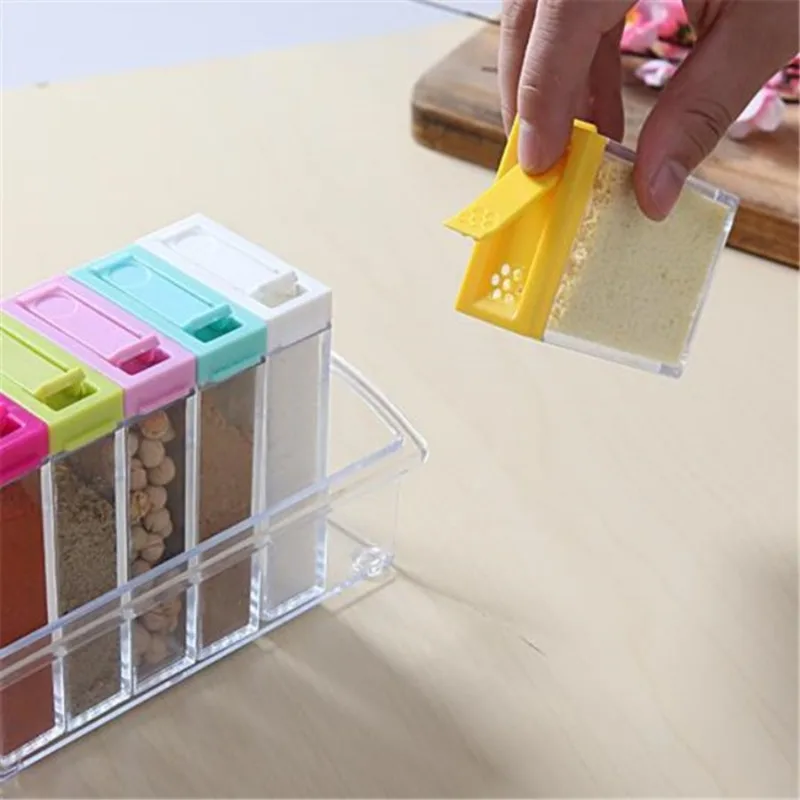 Transparent Seasoning Six Grid - огляд і ціна Food Storage For Room
