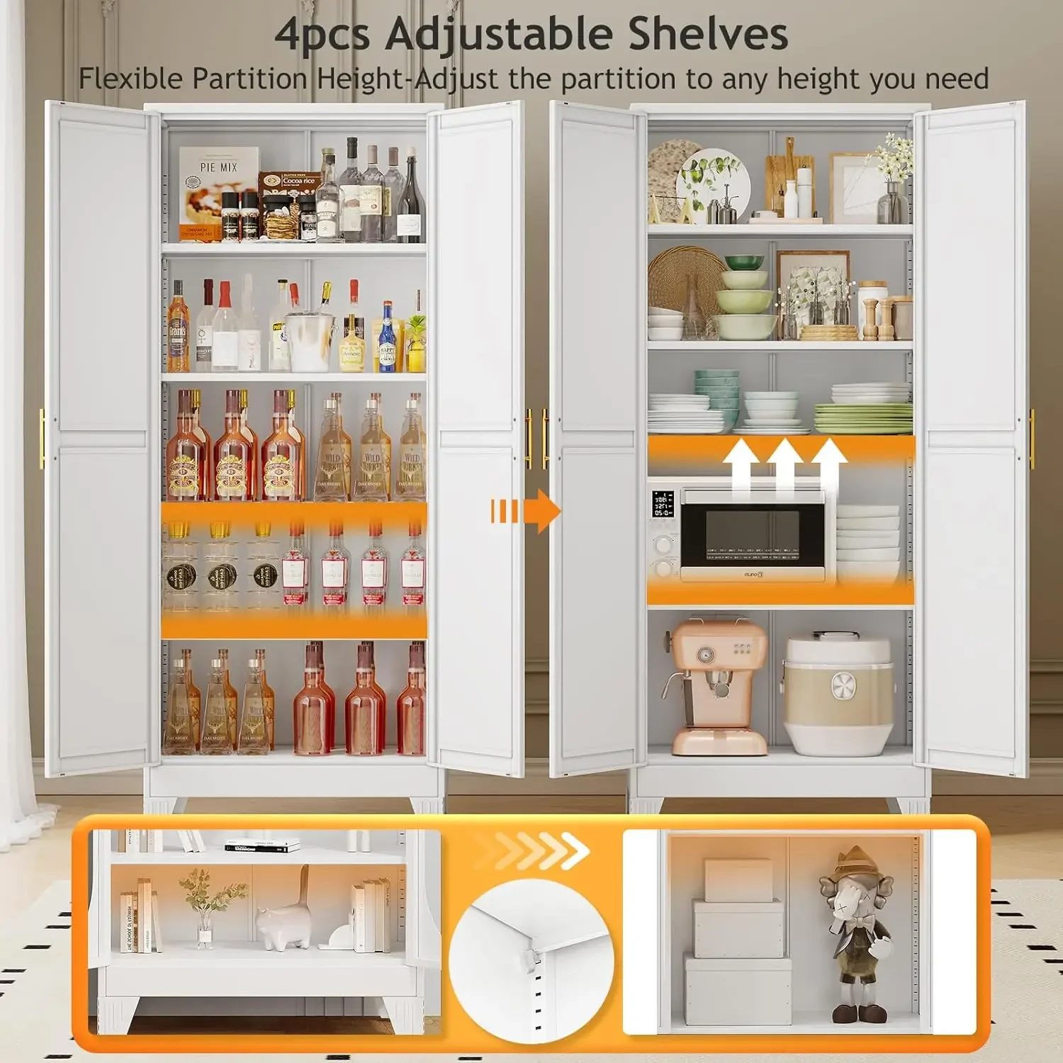 71 Tall Metal Pantry Storage C - огляд і ціна Food Storage Kitchen Cabinet