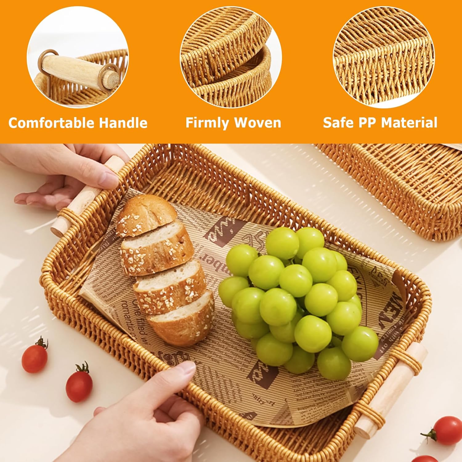 Wicker Tray Rectangular Rattan - огляд і ціна Food Storage In Restaurant