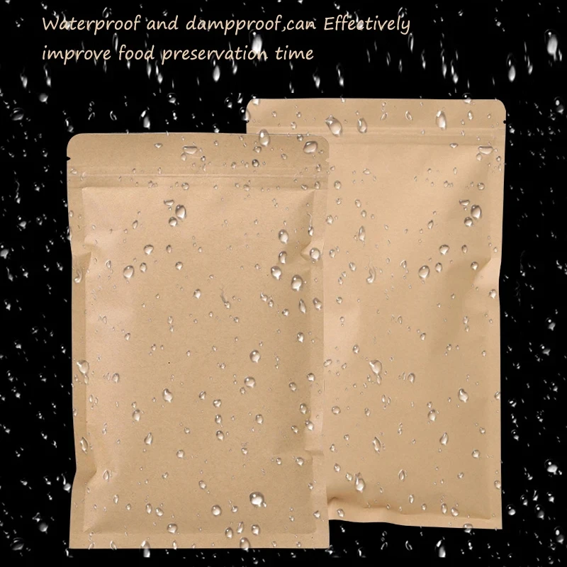 100PCS Brown Kraft Paper Zippe - огляд і ціна Food Storage Zipper