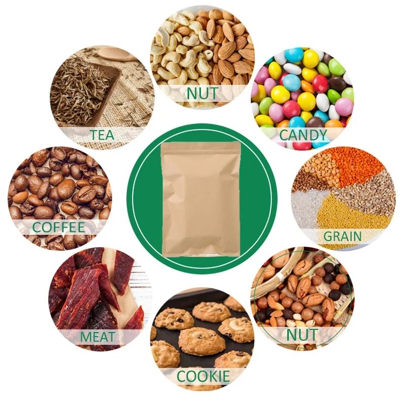 100PCS Brown Kraft Paper Zippe - огляд і ціна Food Storage Zipper