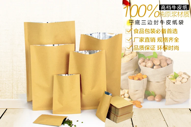 8*12cm Open Top Brown Kraft Pa - огляд і ціна Food Storage In Mylar Bags