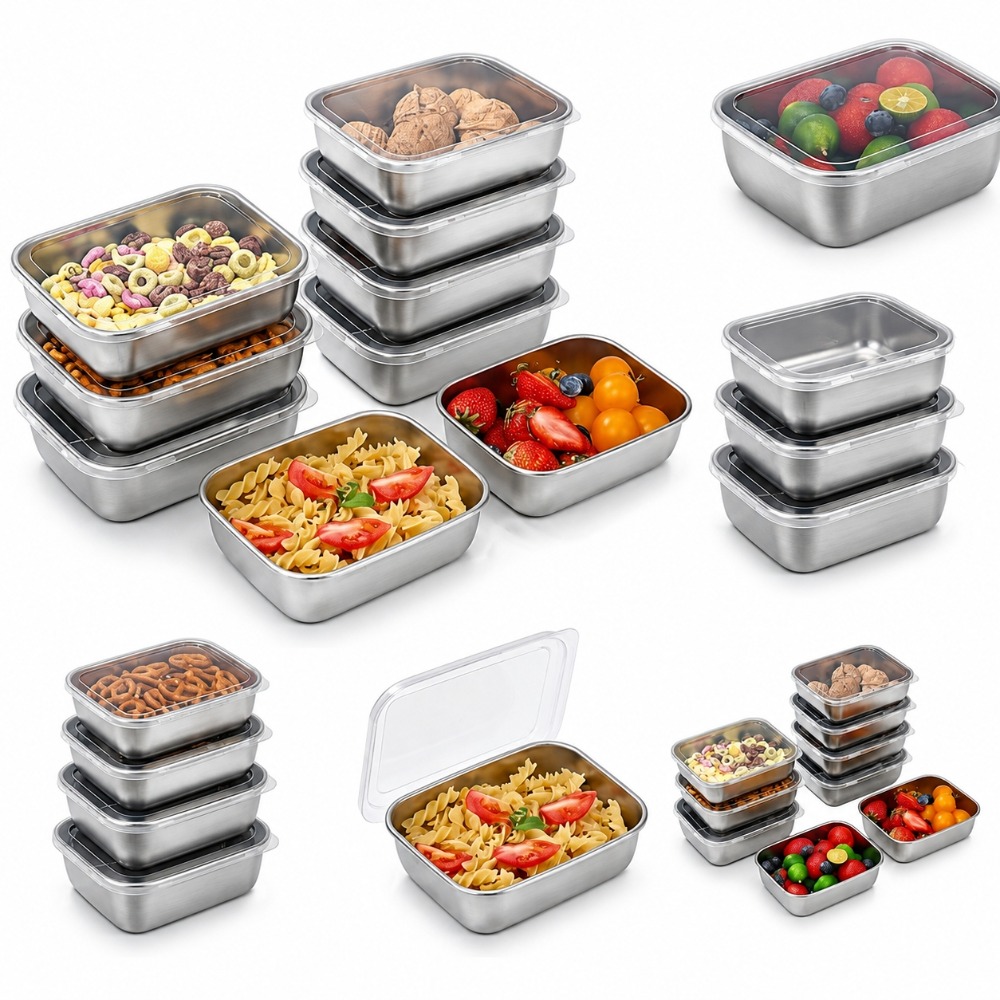 6PCS Stainless Steel Food Stor - огляд і ціна Food Storage In Stainless Steel