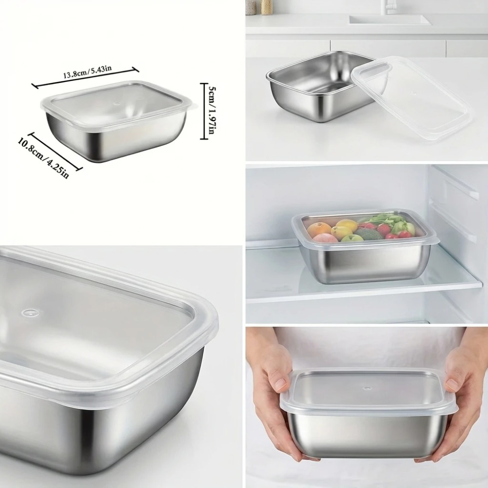 6PCS Stainless Steel Food Stor - огляд і ціна Food Storage In Stainless Steel