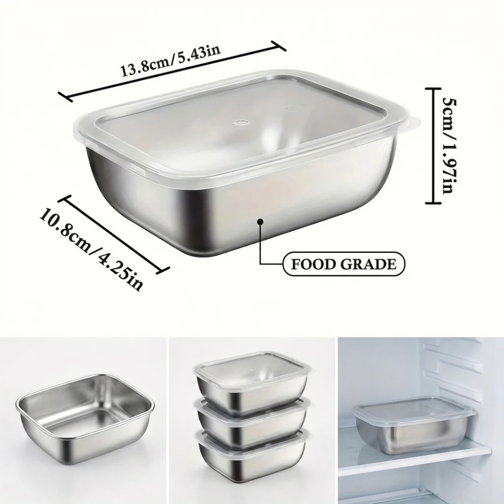 6PCS Stainless Steel Food Stor - огляд і ціна Food Storage In Stainless Steel