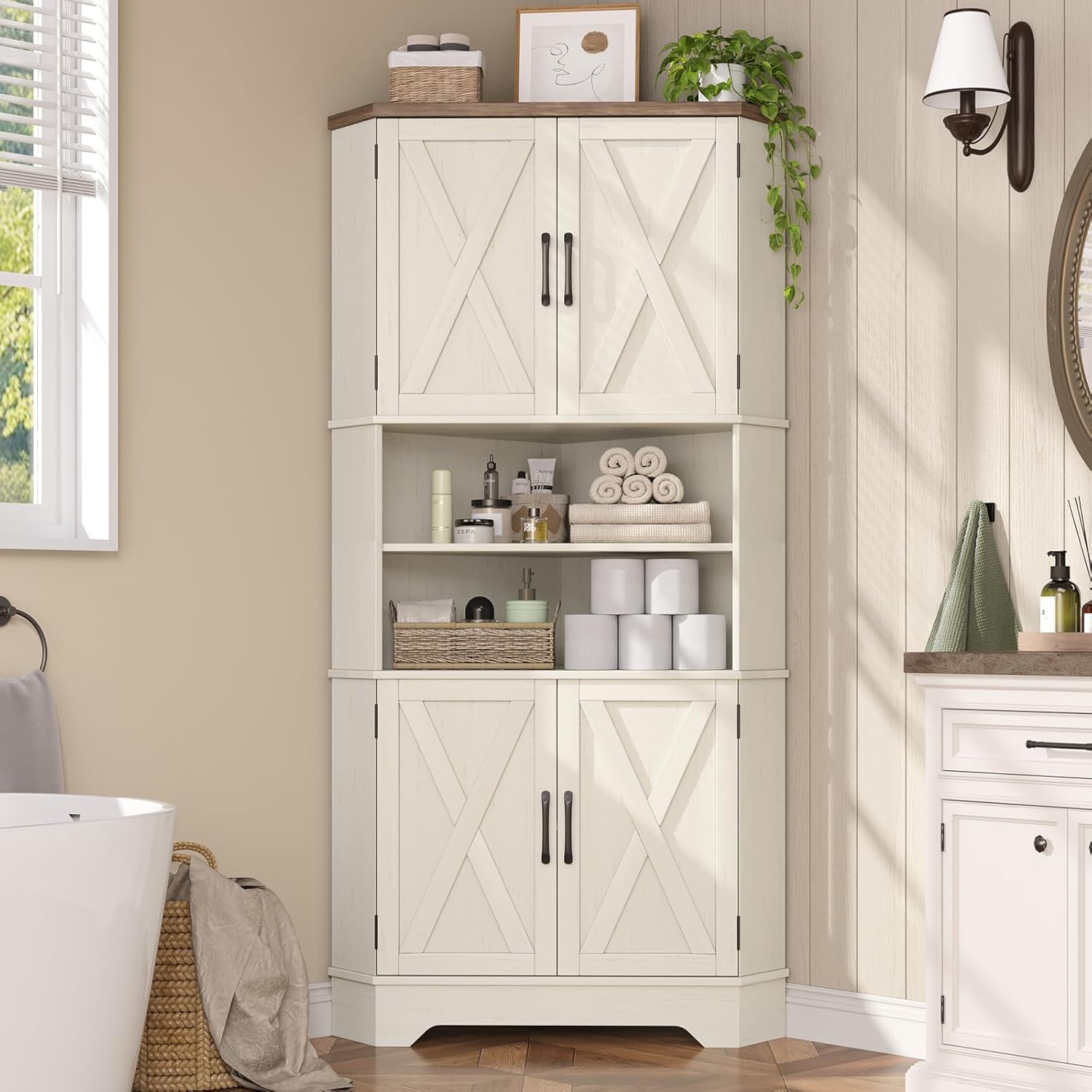 #￥Corner Cabinet, 67''H Kitche - огляд і ціна Food Storage Kitchen Cabinet