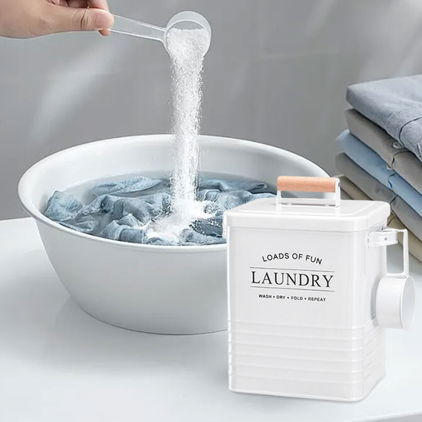 6L Laundry Powder Storage Bin  - огляд і ціна Food Storage Kitchen Cabinet