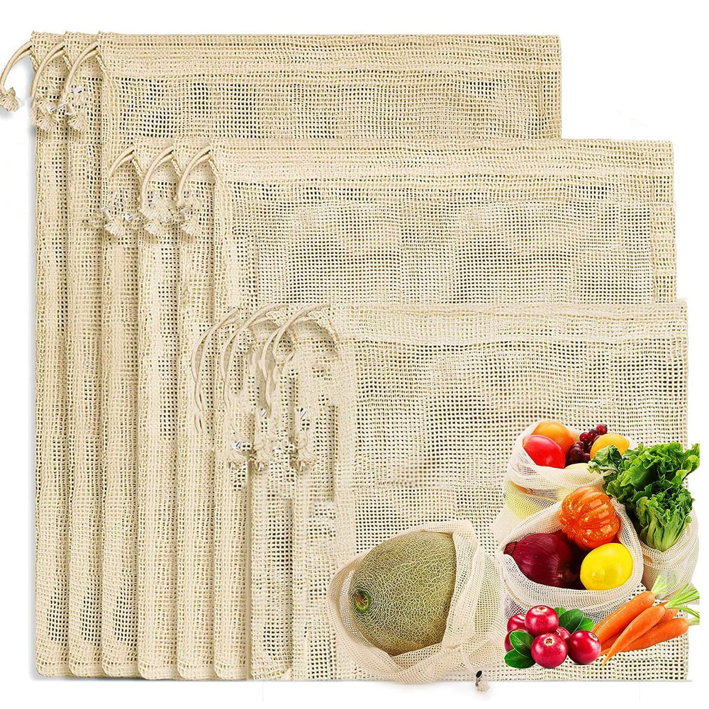 3pcs Reusable Cotton Mesh Prod - огляд і ціна Produce Bag Reusable Mesh