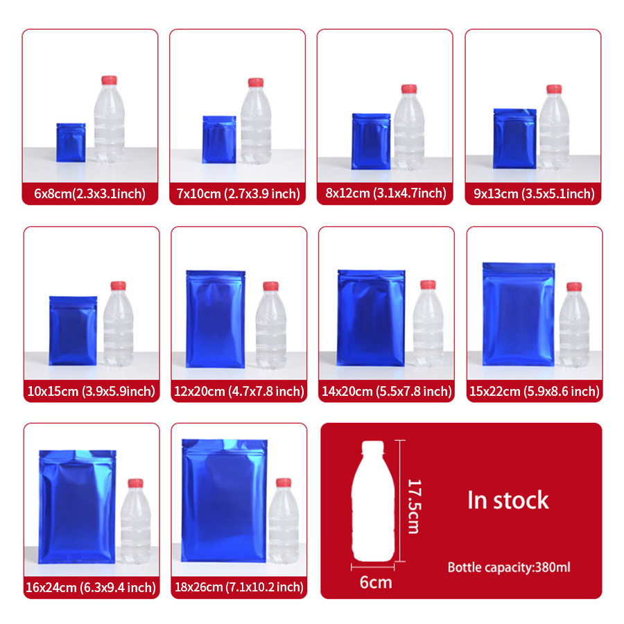 100pcs Matte Blue Foil Zipper  - огляд і ціна Food Storage Zipper