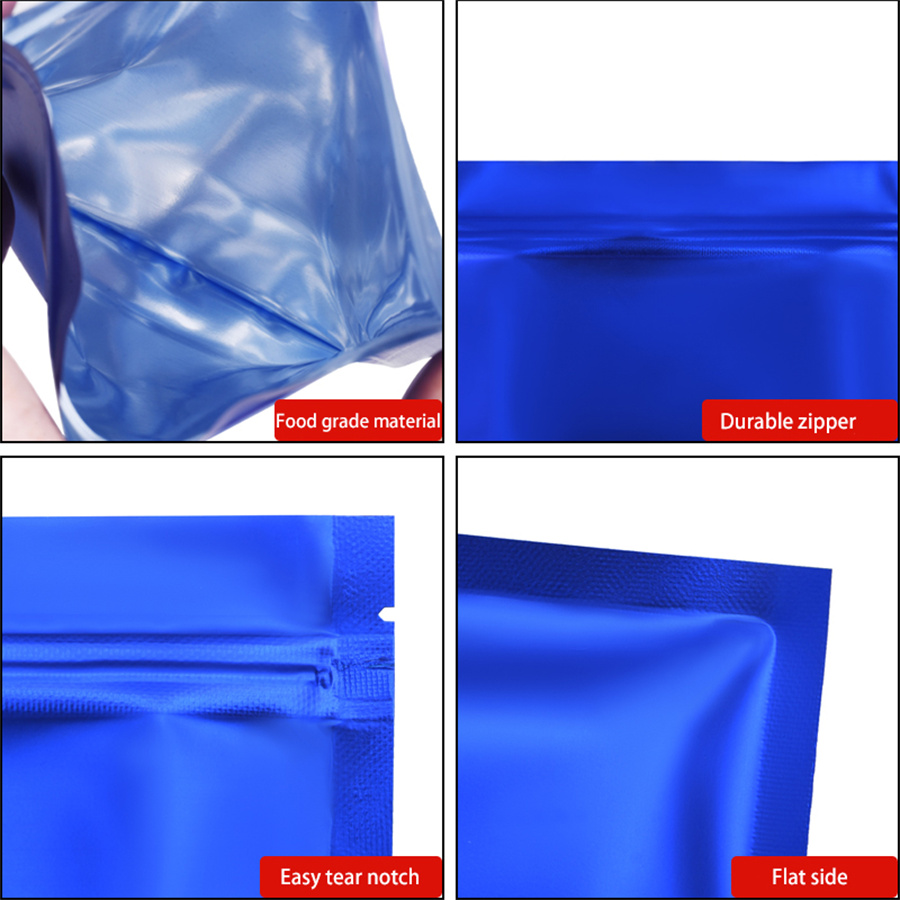 100pcs Matte Blue Foil Zipper  - огляд і ціна Food Storage Zipper