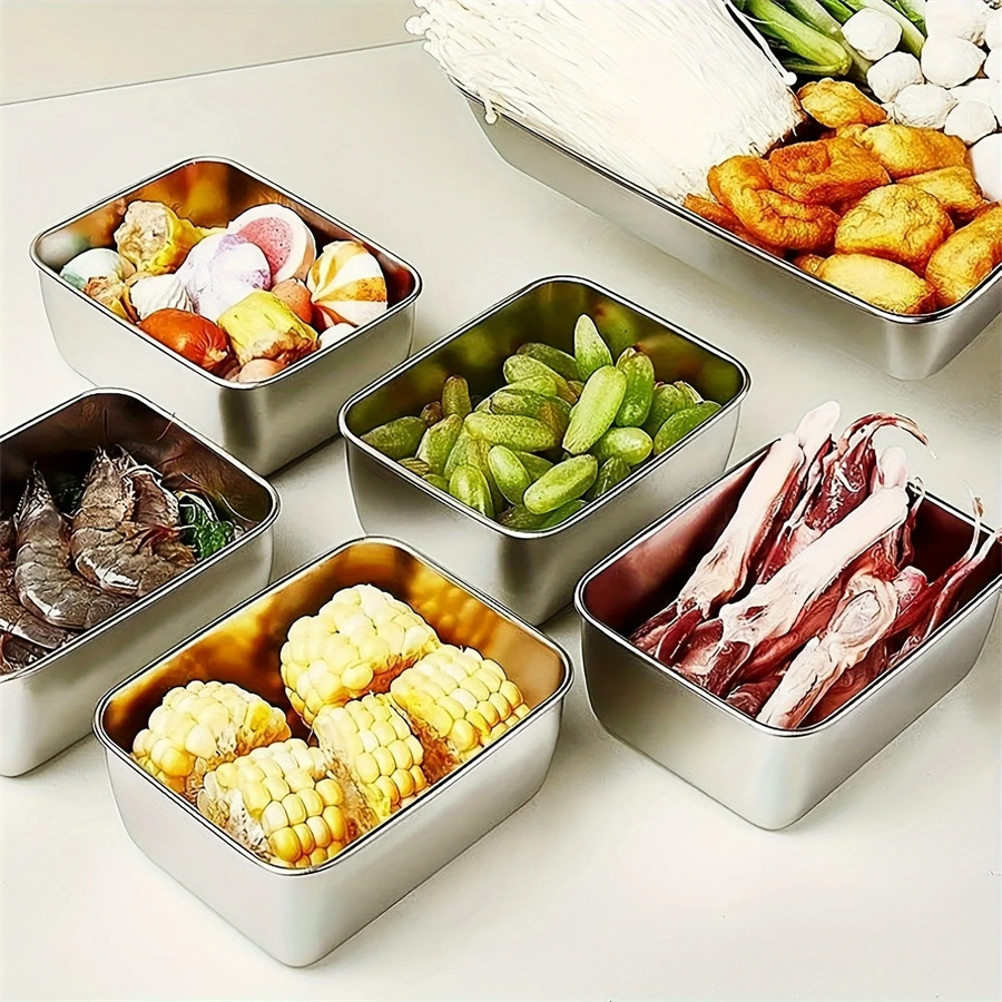 1/3/5pcs Stainless Steel Food  - огляд і ціна Food Storage In Stainless Steel