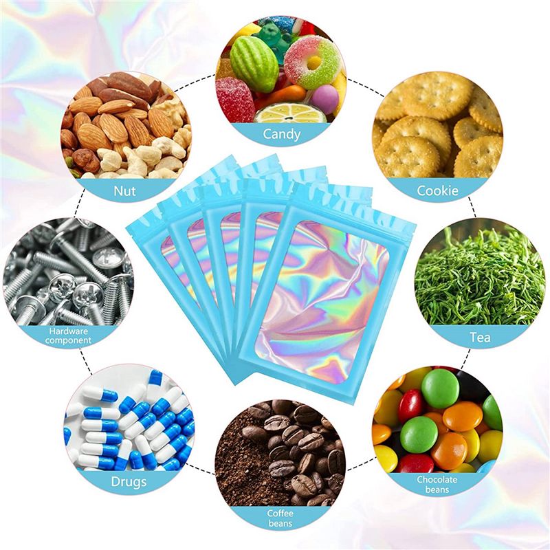 ABWZ-300Pcs Resealable Hologra - огляд і ціна Food Storage In Mylar Bags