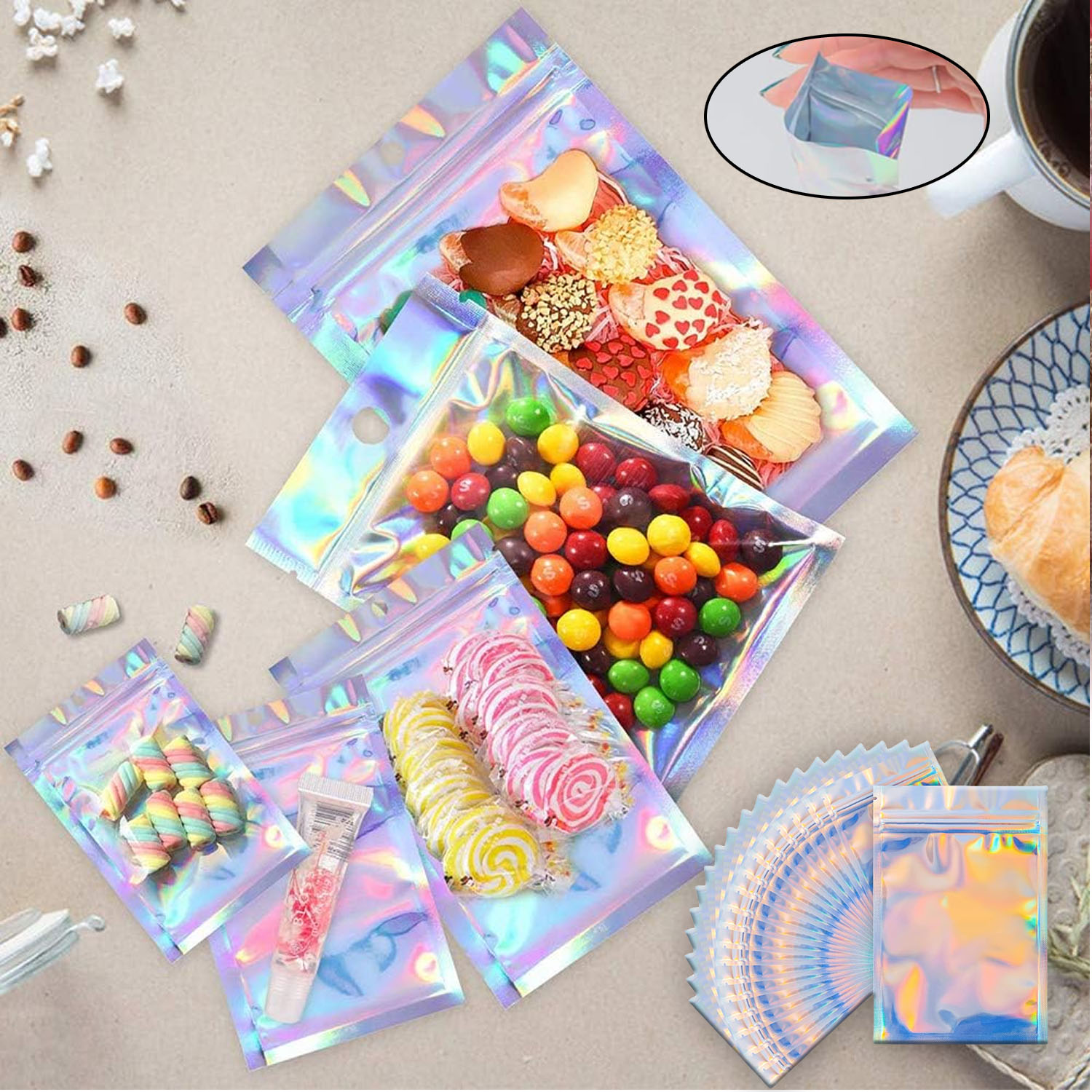 Resealable Holographic Rainbow - огляд і ціна Food Storage In Mylar Bags