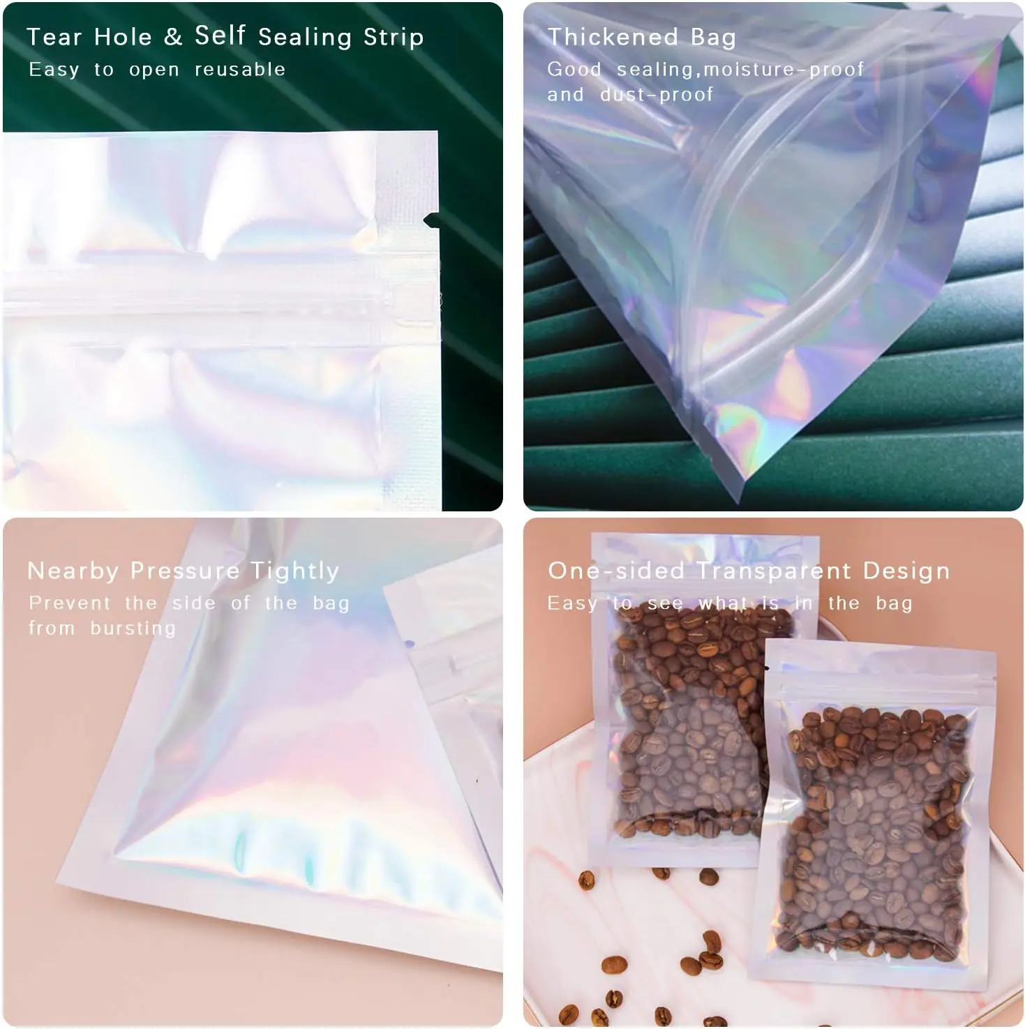 Resealable Holographic Rainbow - огляд і ціна Food Storage In Mylar Bags