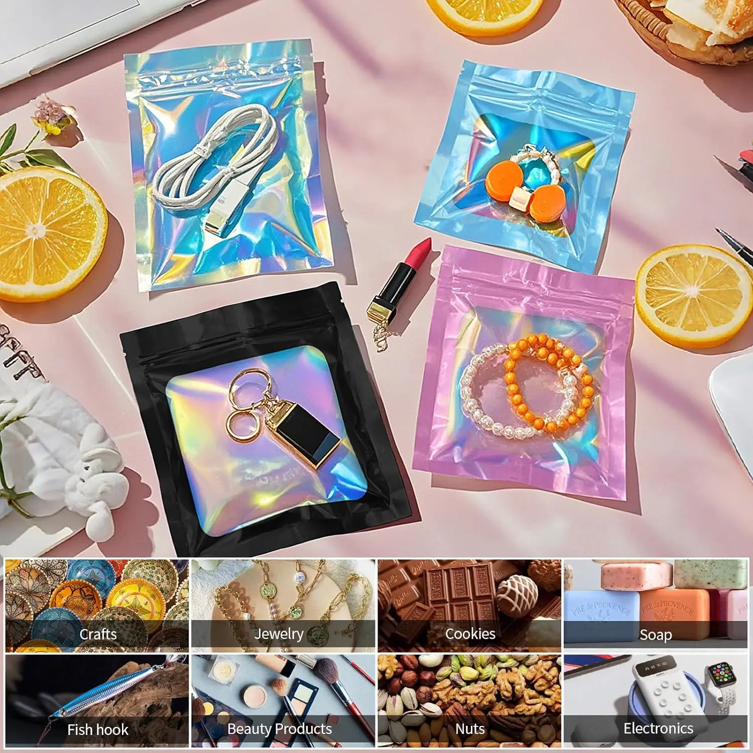 Resealable Holographic Rainbow - огляд і ціна Food Storage In Mylar Bags
